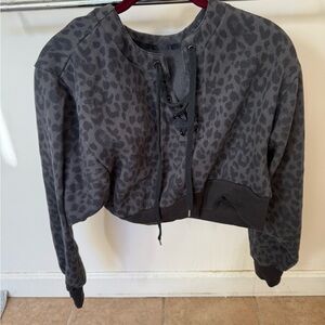 Victoria's Secret Charcoal Leopard Bomber Jacket